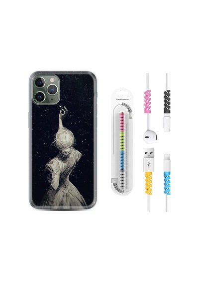 Apple Uyumlu iPhone 12 Pro Max Kılıf Kablo Koruyuculu Star Woman 1332