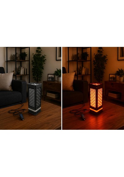 Tr Usb Led Amber Masa Lambası, Sıcak Işık, Dimmer Kontrollü, 5v Düşük Voltaj, Dekoratif Tasarım, Powerbank İle