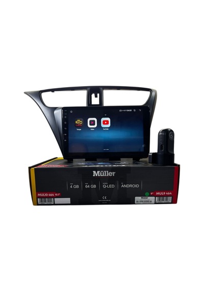 Honda Civic 2012-2017 Müller 4-64 Profesyonel Oem Multimedya 9"
