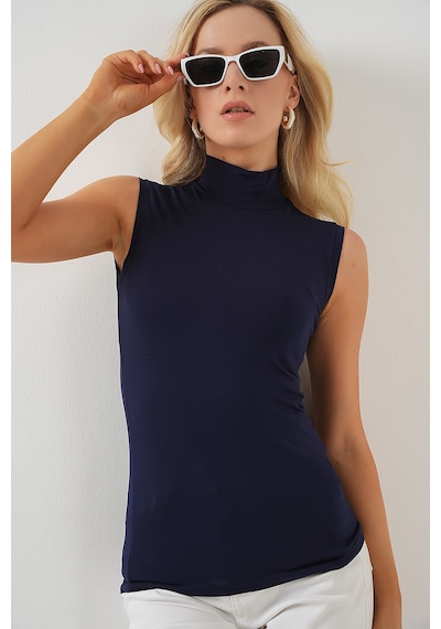 Bigdart Kadın Kolsuz Body 4348 - Lacivert
