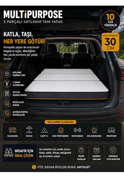 Purpose Tek Kişilik 10 Cm Katlanır Sünger Yatak Yer Ve Misafir Yatağı, Şilte Ve Minder Karavan, Kamp, Çadır Ve Araç İçi 24 Dns Orta Sert Sünger Fermuarlı Çıkarılabilir Kılıf Katlanır Yatak Purpose Tek Kişilik 10 Cm Katlanır Sünger Yatak Yer Ve Misafir Yatağı, Şilte Ve Minder Karavan, Kamp, Çadır Ve Araç İçi 24 Dns Orta Sert Sünger Fermuarlı Çıkarılabilir Kılıf Katlanır Yatak