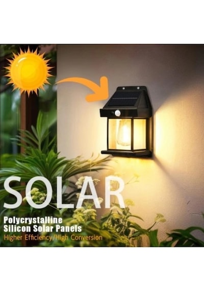 Mey İthalat Solar Rustik Ampullü Duvar Lambası - Gün Işığı Siyah