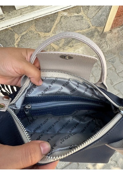Just Polo Kadın Lacivert Taş Günlük Kullanıma Uygun Hafif & Pratik Mini El Ve Omuz Çantası Shopper Lacivert - Taş