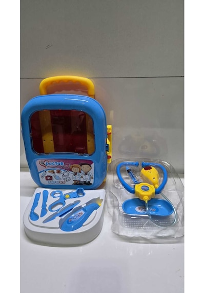 Çocuk Oyuncak Doktor Seti Meslek Seti Çantalı 12 Parça Doktor Set