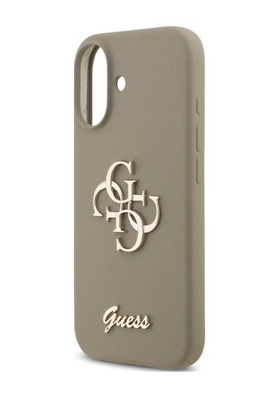 Apple Uyumlu iPhone 17 Kılıf Guess Lisanslı Grained Yazı Logolu Kapak Kahverengi Kahverengi
