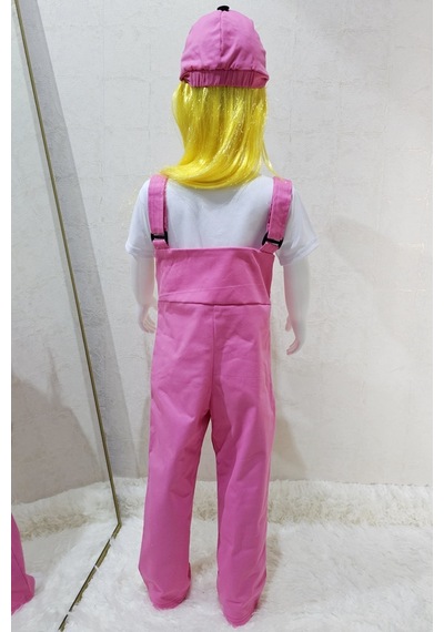 Bahçıvan Tulum Ve Şapka Set Pembe
