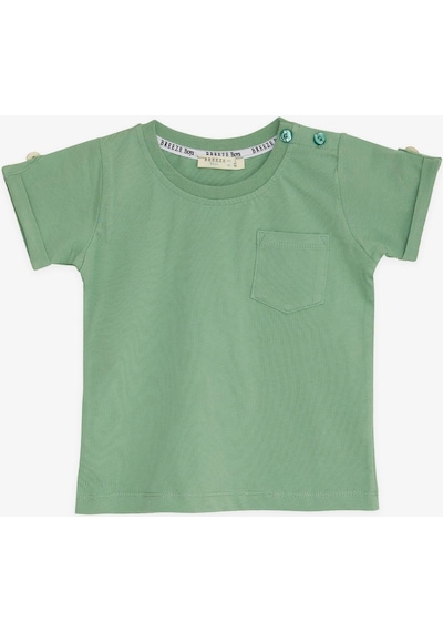 Breeze Erkek Bebek Tişört Cepli Kolları Düğme Aksesuarlı 9 Ay-3 Yaş, Mint Yeşili-mint Yeşili Mint Yeşili