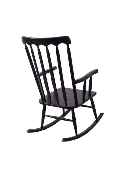Dakota Rocker Amerikan Retro Ahşap Sallanır Sandalye Siyah