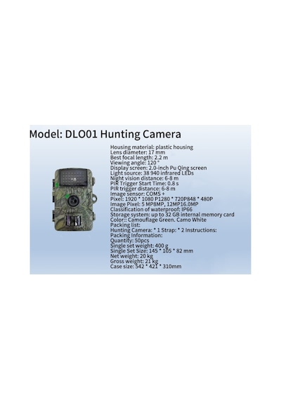Fotokapan Kamera 16mp Full Hd 1080p Gece Görüşlü 2 Inç Lcd Ekran Su Geçirmez Avcı Doğa Kamerası Diğer