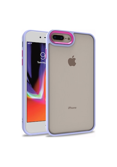 Zore Apple Uyumlu iPhone 8 Plus Kılıf Flora Kapak - Lila Lila