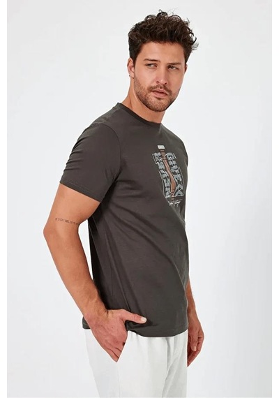 Alexander Gardi Baskılı Regular Fit T-shirt E24-00213 Haki