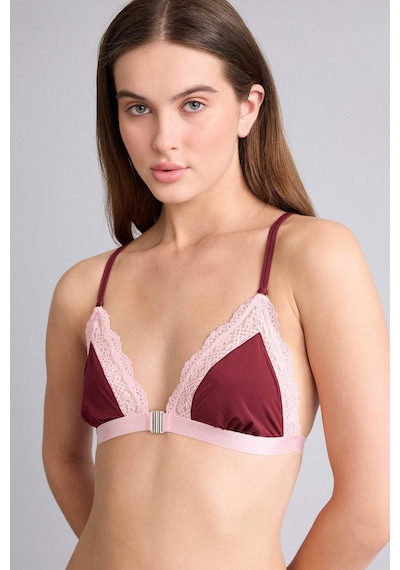 Defacto Dantel Detaylı Saten Kapsız Pedsiz Balensiz Bralet G1139ax26spbr205 Bordo-br205