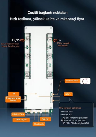 Tdt 16s 51.2v 200a Lifepo4 Smart Bms Bluetooth Modüllü
