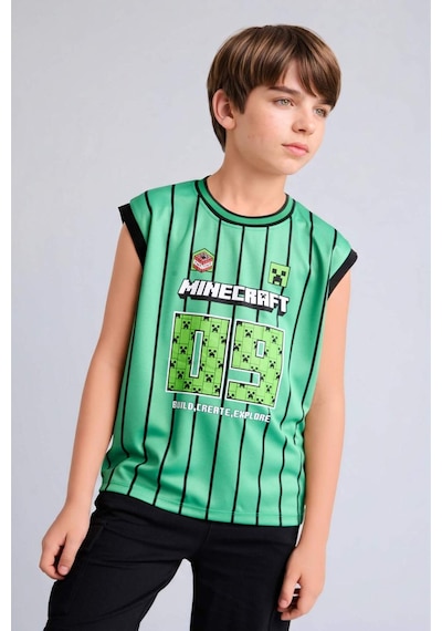 Defacto Minecraft Bisiklet Yaka Yeşil Atlet Erkek Çocuk H6716a826hsgn401 Yeşil-gn401