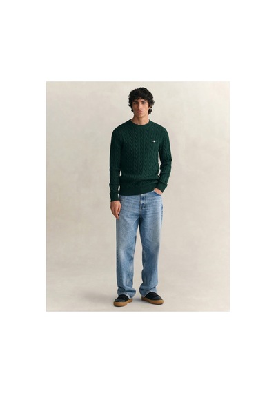 Gant Erkek Yeşil Regular Fit Bisiklet Yaka Kazak-24765 374-yeşil