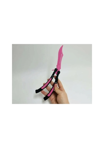 Cs2 Kelebek/butterfly Bıçak Plastik Pembe Oyuncak 3d Keskin Değil