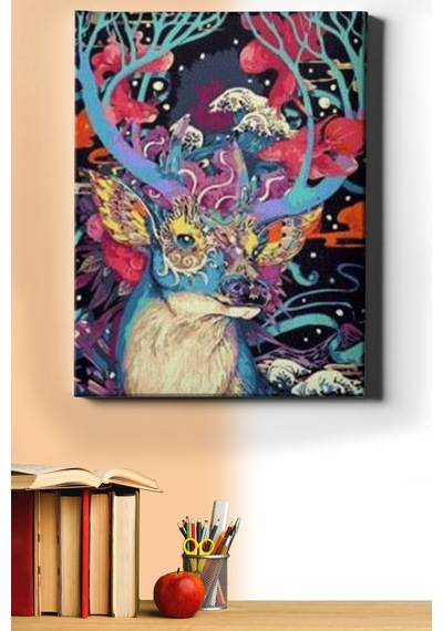 Webstyle Sayılarla Boyama Seti Kasnaklı Soyut Geyik 40 X 50 Cm
