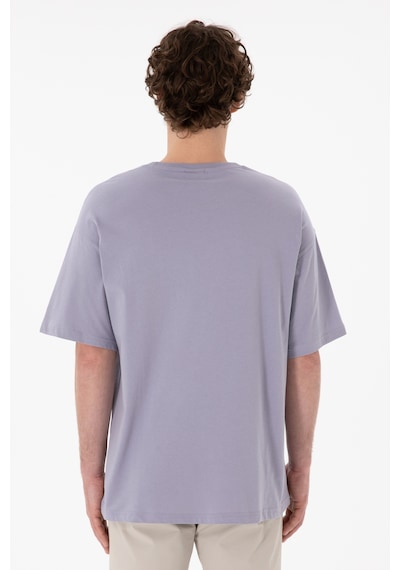 U.S. Polo Assn. Erkek Oversize Fit Bisiklet Yaka Gri Tişört 50305859-VR024