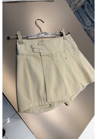 La Ciel Paris Kız Çocuk Denim Şort Etek Bej