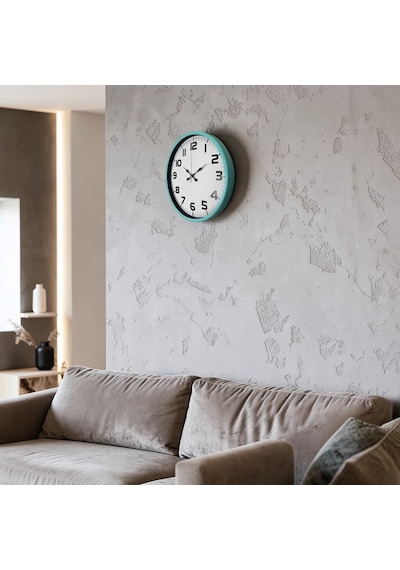 Elegance Turkuaz 36 Cm Duvar Saati Renkli