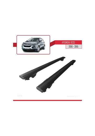 Hyundai Ix35 2010-2015 Arası İle Uyumlu Hook Model Anahtar Kilitli Ara Atkı Tavan Barı Siyah
