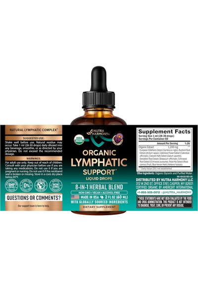 Nutraharmony Organic Lymphatic Drainage Supplement 60 Ml Usa Menşeii Orijinal Dmmedicineden