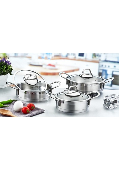 Evimsaray Luna Çelik Sahan Omlet Seti . 6 Parça S-1187