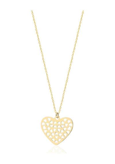 Emılıano Jewellery 925 Ayar Kalp Kolye Gold - Rose Gold - Gümüş