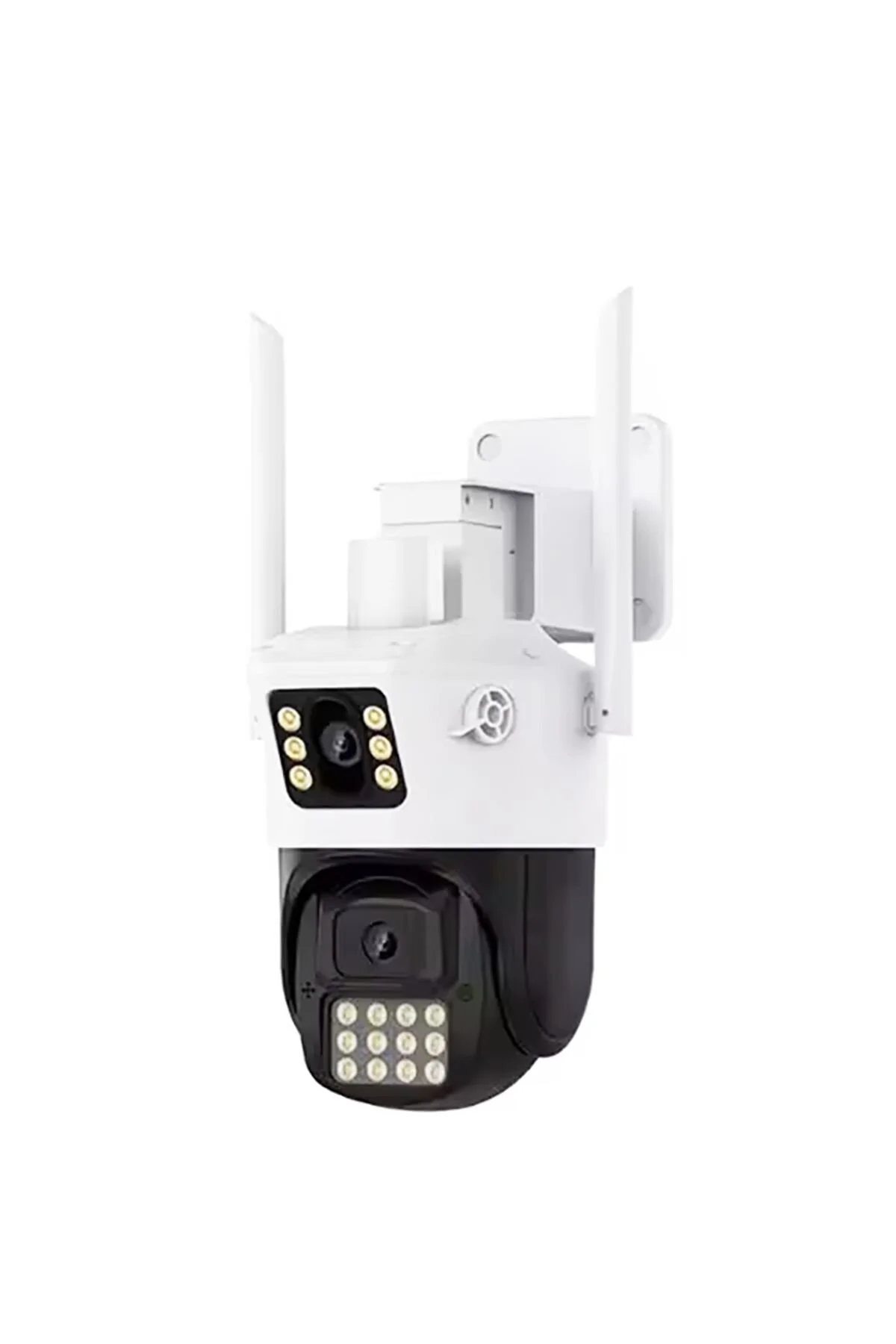 8 Megapixel Ulta Hd Kablosuz Wifi İp Çift Kameralı Dış Mekan Alarmlı İkaz Lambalı Güvenlik Kamerası