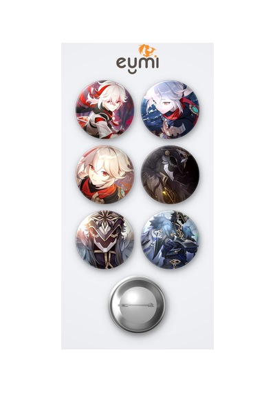 Genshin Impact Kazuha Oyun Ve Capitano Oyun 6'lı Metal Rozet Seti 58mm İğneli Buton Çanta Yaka Rozeti Çok Renkli
