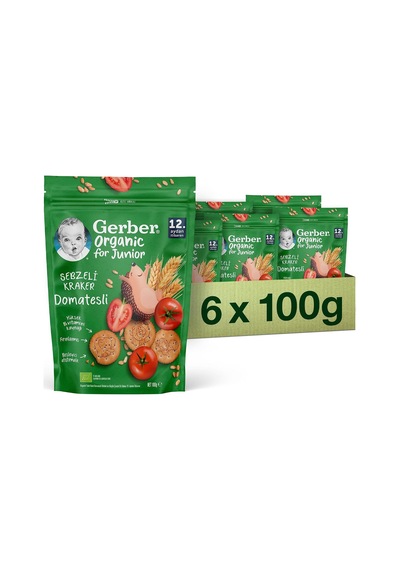 Organik Tahıl Bazlı Domatesli Sebzeli Kraker 100 Gram X 6