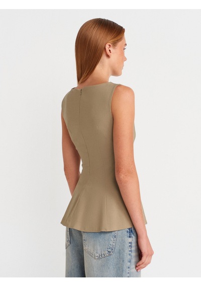 Dilvin 50281 Peplum Top-çağla Çağla
