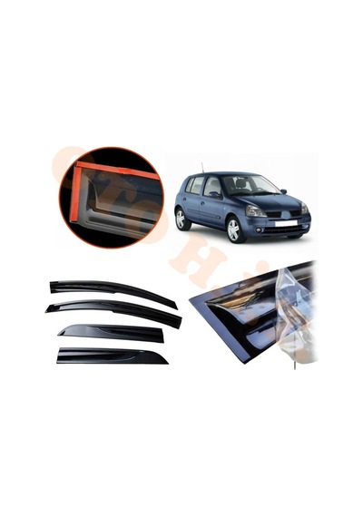 Renault Clio 2 Hatchback Cam Rüzgarlığı Parlak Siyah Tam Uyumlu