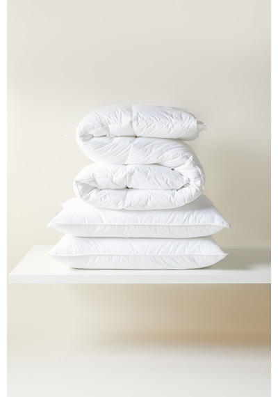 Ocean Home Textile %100 Pamuk Kumaş Kaz Tüyü Konforunda Saten Biyeli Mikrojel Çift Kişilik Yastık Yorgan Seti 1 Adet 195 X 215 / 2 Adet 50 X 70 Cm Beyaz