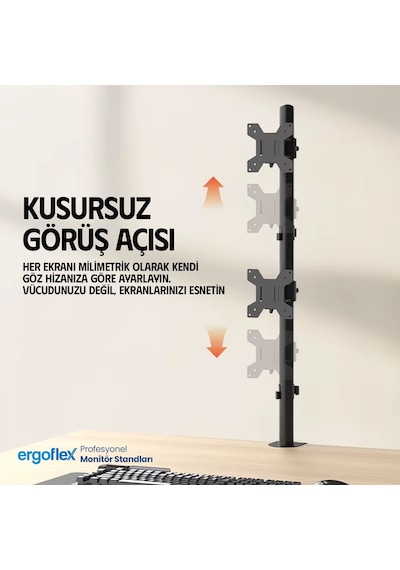 Ergoflex Ef63 Steel Design 2-8 Kg Asansörlü 13"-32" Monitör Stand