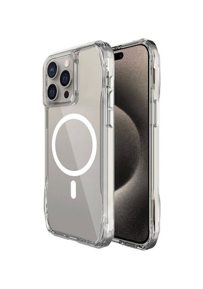 Apple Uyumlu iPhone 15 Pro Max Kılıf M-safe Şarj Özellikli Airbagli Şeffaf Zore İncek Kapak Seffaf