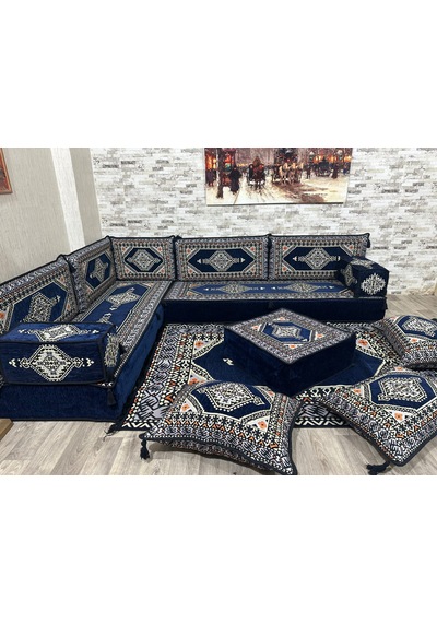 Coton Şark Köşesi Saraylı Desen Minder Takımı Konsept 14 Parça
