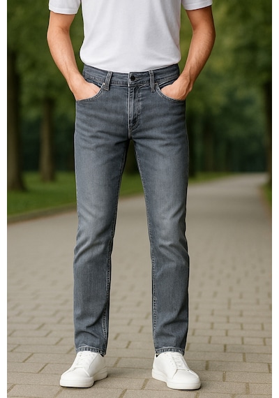 Cedy Denim Xcedy Premium Yüksek Kalite Erkek Klasik 5 Cep Yüksek Bel Regularfit Esnek Boru Paça Pantolon Gri