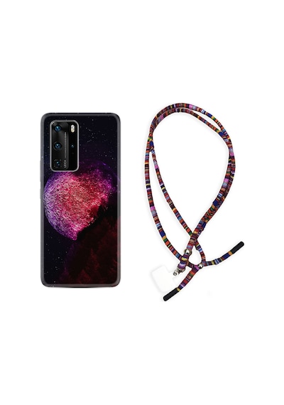 Huawei P40 Pro Kılıf Rasta Boyun Askılı Kızıl Gezegen 1624