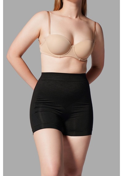 Fit Women Push Up Seamless Dikişsiz Popo Kısa Paçalı Korse 2064 Siyah