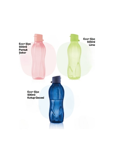 Eco+ Şişe 500ml Portakal 500ml Orman Yeşili 500ml Safir pembe