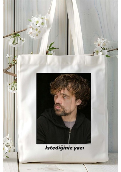 Art Hediye Peter Dinklage Baskılı Bez Çanta Omuz Çantası Kişiye Özel Desen 1 Çok Renkli