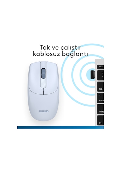 Philips SPK7398 Kablosuz 1600 DPI 3 Tuşlu Optik Sessiz Mouse