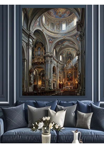 Tarihi Katedral Ve Mimari Detay Dekoratif Kanvas - Mdf Ahşap Tablo