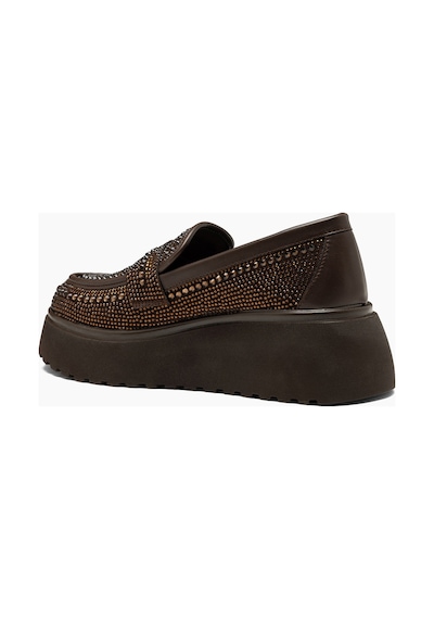 Acacia Kahve Taş Detaylı Kadın Loafer Ayakkabı