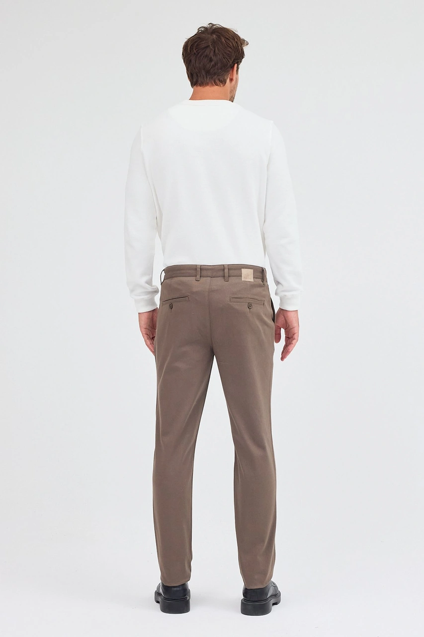 İmza Haki Yan Cep Düz Paça Pamuklu Slim Fit Chino Casual Pantolon 1003255155 Haki