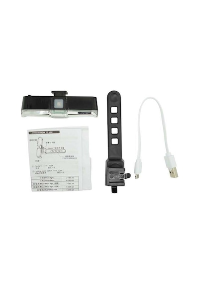 Forte Gt Bisiklet Usb Şarjlı Led Kırmızı Beyaz Xbyc 6017 Siyah