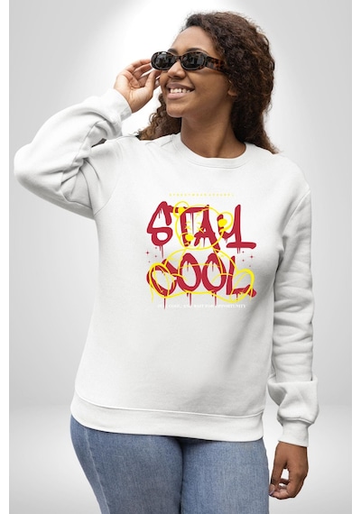 Havalı Kal Unisex Beyaz Sweatshirt Beyaz