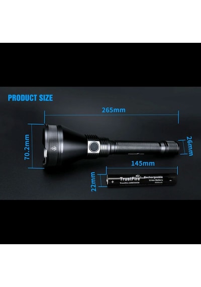 Trustfire T90r Taktikal Fener 4800 Lümen Siyah