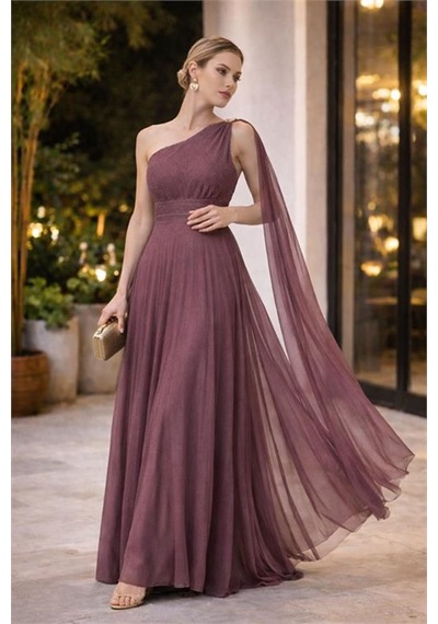 Neşeli Butik Kadın Gül Kurusu Tek Omuz Pilise Detaylı Simli Tül Kumaş Abiye Elbise Nbswll16 Neşeli Butik Kadın Gül Kurusu Tek Omuz Pilise Detaylı Simli Tül Kumaş Abiye Elbise Nbswll16